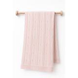BabyCosy Organic Wear %100 Pamuk Triko Bebek Battaniyesi 85x95 cm Kız Bebek Örgü Battaniye Pembe