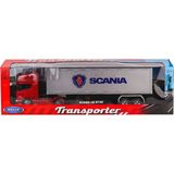 BabyCosy Organic Wear 32671S-W Welly Scania Transporter V8 R730 1:24 -Karsan Oyuncak - 10 cm