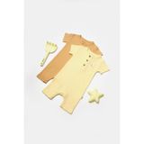 BabyCosy Organic Wear Bebek 2'li Kısa Kollu Tulum, %50 Bambu - %50 Organik Pamuk, Bebek ve Yenidoğan Serisi - CSYB9037 - Sarı - 9 - 12 Ay