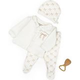 BabyCosy Organic Wear Bebek 3’lü Takım (Pantolon, Uzun Kol T-Shirt, Şapka), Bebek ve Yenidoğan Serisi - CSY8144 - Ekru - 0 - 3 Ay