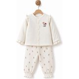BabyCosy Organic Wear Bebek Alt Üst Takım %100 Organik Pamuk , Bebek - Yenidoğan- CSY3090 - 6 - 9 Ay - Ekru