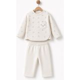 BabyCosy Organic Wear Bebek Alt Üst Takım %100 Organik Pamuk , Bebek - Yenidoğan- CSY8309 - 18 - 24 Ay - Ekru
