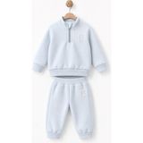 BabyCosy Organic Wear Bebek Alt Üst Takım %47 Pamuk - %47 Modal- %6 Elastan , Bebek - Yenidoğan- CSY8060 - 6 - 9 Ay - Mavi