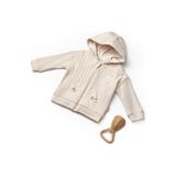 BabyCosy Organic Wear Bebek Kapüşonlu Ceket %100 Organic Pamuk Yenidoğan Serisi - CSY8118 - Vizon - 3 - 6 Ay