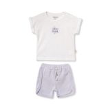BabyCosy Organic Wear Bebek Kısa Kollu Tişört ve Pantolon Takımı, %100 Pamuk, Bebek ve Yenidoğan Serisi - CSYR4524