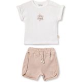 BabyCosy Organic Wear Bebek Kısa Kollu Tişört ve Pantolon Takımı, %100 Pamuk, Bebek ve Yenidoğan Serisi - CSYR4525 - 9 - 12 Ay - Taş Rengi