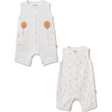 BabyCosy Organic Wear Bebek Şort Kollu Tulum, %100 Organik Pamuk, Bebek ve Yenidoğan Serisi - CSY3060 - Ekru - 6 - 9 Ay