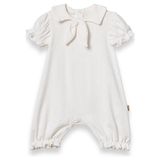 BabyCosy Organic Wear Bebek Şort Kollu Tulum, %100 Organik Pamuk, Bebek ve Yenidoğan Serisi - CSYR4552 - 9 - 12 Ay - Ekru