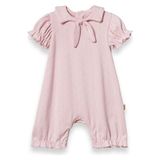 BabyCosy Organic Wear Bebek Şort Kollu Tulum, %100 Organik Pamuk, Bebek ve Yenidoğan Serisi - CSYR4553 - 9 - 12 Ay - Pembe