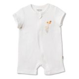 BabyCosy Organic Wear Bebek Şort Tulum %100 Organik Pamuk , Bebek - Yenidoğan- CSY3062 - 18 - 24 Ay - Ekru