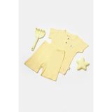 BabyCosy Organic Wear Bebek Şort ve Tişört Takımı, %50 Bambu - %50 Organik Pamuk, Bebek ve Yenidoğan Serisi - CSYB9041 - Sarı - 3 - 6 Ay