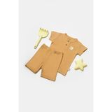 BabyCosy Organic Wear Bebek Şort ve Tişört Takımı, %50 Bambu - %50 Organik Pamuk, Bebek ve Yenidoğan Serisi - CSYB9042 - 3 - 6 Ay - Kiremit