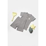 BabyCosy Organic Wear Bebek Şort ve Tişört Takımı, %50 Bambu - %50 Organik Pamuk, Bebek ve Yenidoğan Serisi - CSYB9044 - 12 - 18 Ay - Gri