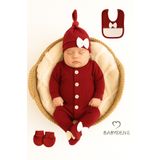 BABYDEN'S 4 'lü Kız Bebek Fitilli Yenidoğan Bebek Tulum Seti %100 Pamuklu Hastane Çıkışı