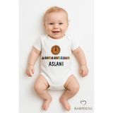 Babyden's Anneannesinin Aslanı Yazılı Çıtçıtlı Bebek Zıbını | Pamuk Kısa Kollu Body Tulum | 0-3 Ay-24 Ay - Beyaz - 9 - 12 Ay