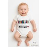 Babyden's Anneannesinin Kıymetlisi Yazılı Çıtçıtlı Bebek Body Tulum | Kısa Kollu PAMUK Zıbın | 0-3AY-24AY - Beyaz - 9 - 12 Ay