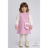 Babyden's Bayramlık Şık ve Rahat Kız Bebek Elbise Çantalı Yumuşak Peluş Kollu Kışlık Çocuk Kombini - 1 - 2 Yaş - Pembe