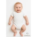 Babyden's Beyaz Kısa Kollu Çıtçıtlı Bebek Body Zıbın Pamuklu 0-3 Ay - 24 Ay Tulum Rahat Bebek Giyim - 6 - 9 Ay