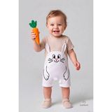 Babyden's Tavşan Baskılı Şortlu Erkek Bebek Tulum %100 Pamuk Yazlık Kısa Kollu Çıtçıtlı Yenidoğan Bebek Tulumu 0-9 Ay - Bej - 3 - 6 Ay