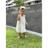 BabyDia BABYDİA Müslin Elbise Kloş Silüet ile Günlük Kullanım için 12Ay-5Yaş Kız Bebek - Beyaz - 4 - 5 Yaş