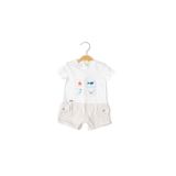 Babydola 12699 Erkek Bebek Kısa Kollu Penye Tulum