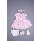 Babydola Bahar Çiçekleri Desenli Kız Elbise 5'li Set Hediyelik Kutulu 11725 - 2 Yaş - Pembe