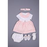 Babydola Bayramlık Hediyelik Doğum Günü Elbisesi 5'li Set Kutulu 11685 - Somon - 1,5 Yaş