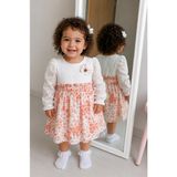 Babydola Çiçekli Kız Bebek Çocuk Bayramlık Elbise 13822 - Ekru - 24 - 36 Ay