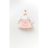 Babydola Çiçekli Kız Bebek Çocuk Bayramlık Elbise - 3 - 6 Ay - Ekru