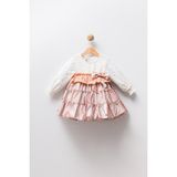 Babydola Etnik Desen Bayramlık Kız Elbise Somon 13841 - 3 - 6 Ay