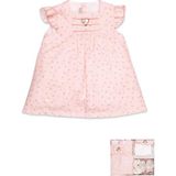 Babydola Gül Detaylı Çiçekli Kız Bebek Bayramlık Elbise 5'li Set Kutulu 11688 - Somon - 6 Ay