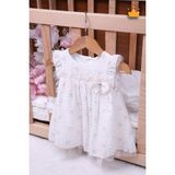 Babydola Kız Bebek Bayramlık Çiçekli Tül Detaylı Elbise 15055 - Kahverengi - Standart