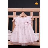 Babydola Kız Bebek Bayramlık Çiçekli Tül Detaylı Elbise 15055 - Pembe - Standart