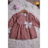 Babydola Müslin Kız Bebek Bayramlık Uzun Kollu Elbise 15177 - Ekru - Standart
