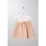 Babydola Nakış Işlemeli Bayramlık Kız Bebek Elbise Somon 13108 - 12 - Çok Renkli
