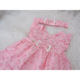Babydola Patik Bandana Çorap Külot Kız Bayramlık Elbise Kutulu 5'li Set Pembe 11727 - 6 Ay - Çok Renkli