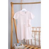 Babydola Saç Bantlı Bebe Yaka Triko Kız Bebek Elbise 5509 - 9 - 12 Ay - Pembe