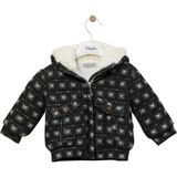 Babydoll %100 Pamuk Erkek Bebek Kapüşonlu Polar Mont - Siyah - 1 Yaş