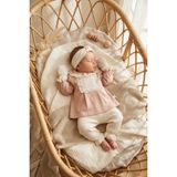 Babydonat Kız Bebek Tarçın Dantel Yakalı Hastane Çıkışı ve Ekru Fitilli 5'li Boho Set - %100 Yumuşak Pamuk - 0 - 3 Ay - Krem