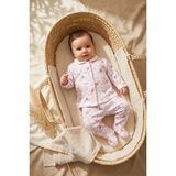 Babydonat Mila Soft Safari Pembe Hayvan Figürlü %100 Pamuklu Patikli Bebek Pijama Takımı - Yumuşak Dokulu 2'li Set