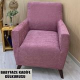 Babyface Kadife Kumaş Tekli Koltuk & Berjer Koltuk Kılıfı - 110 x 110 cm - Gül Kurusu
