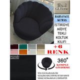 Babyface Kumaş Tekli & Berjer Koltuk Kılıfı, Papatya,istiridye, Midye Model Koltuk Kılıfı - 85 x 96 cm - Antrasit