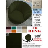 Babyface Kumaş Tekli & Berjer Koltuk Kılıfı, Papatya,istiridye, Midye Model Koltuk Kılıfı - 85 x 96 cm - Haki