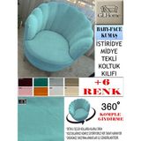 Babyface Kumaş Tekli & Berjer Koltuk Kılıfı, Papatya,istiridye, Midye Model Koltuk Kılıfı - 85 x 96 cm - Mint