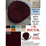 Babyface Kumaş Tekli & Berjer Koltuk Kılıfı, Papatya,istiridye, Midye Model Koltuk Kılıfı - 85 x 96 cm - Mürdüm
