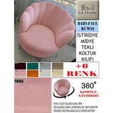 Babyface Kumaş Tekli & Berjer Koltuk Kılıfı, Papatya,istiridye, Midye Model Koltuk Kılıfı - 85 x 96 cm - Pudra
