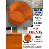 Babyface Kumaş Tekli & Berjer Koltuk Kılıfı, Papatya,istiridye, Midye Model Koltuk Kılıfı - 85 x 96 cm - Turuncu
