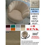 Babyface Kumaş Tekli & Berjer Koltuk Kılıfı, Papatya,istiridye, Midye Model Koltuk Kılıfı - 85 x 96 cm - Vizon