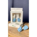 Babyfeed Bebek Kaşık Çatal Seti Mavi Gıda Sınıfı Silikon ve Paslanmaz Çelik 0-3 Yaş İçin Ergonomik Tasarım