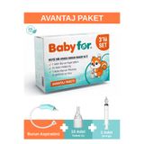 BABYFOR Avantaj Paket Burun Aspiratörü, 10 Adet Aspiratör Yedek Uç, Burun Temizleme Enjektörü ve Ucu